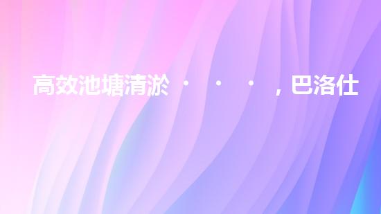 高效池塘清淤，巴洛仕設備助您一臂之力